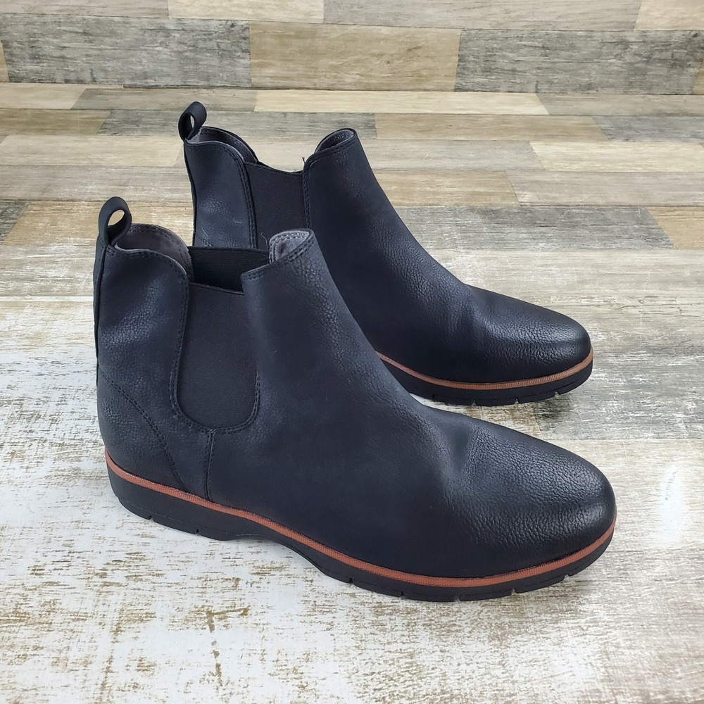 Dr Scholls Northbound Womens Chelsea Boots Sz 10 M Black Faux Leather Slip On